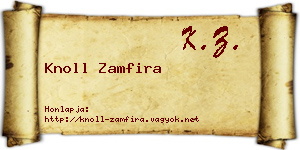 Knoll Zamfira névjegykártya